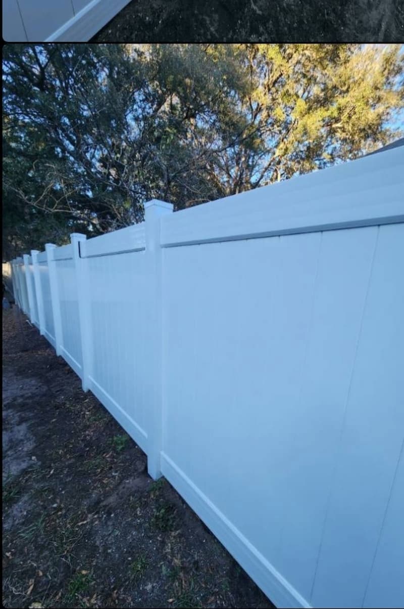 Fence after power washing